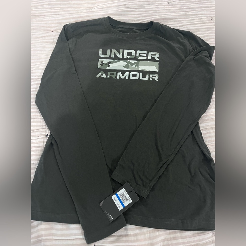Under Armour Black Long Sleeve Tee with Camouflage Logo